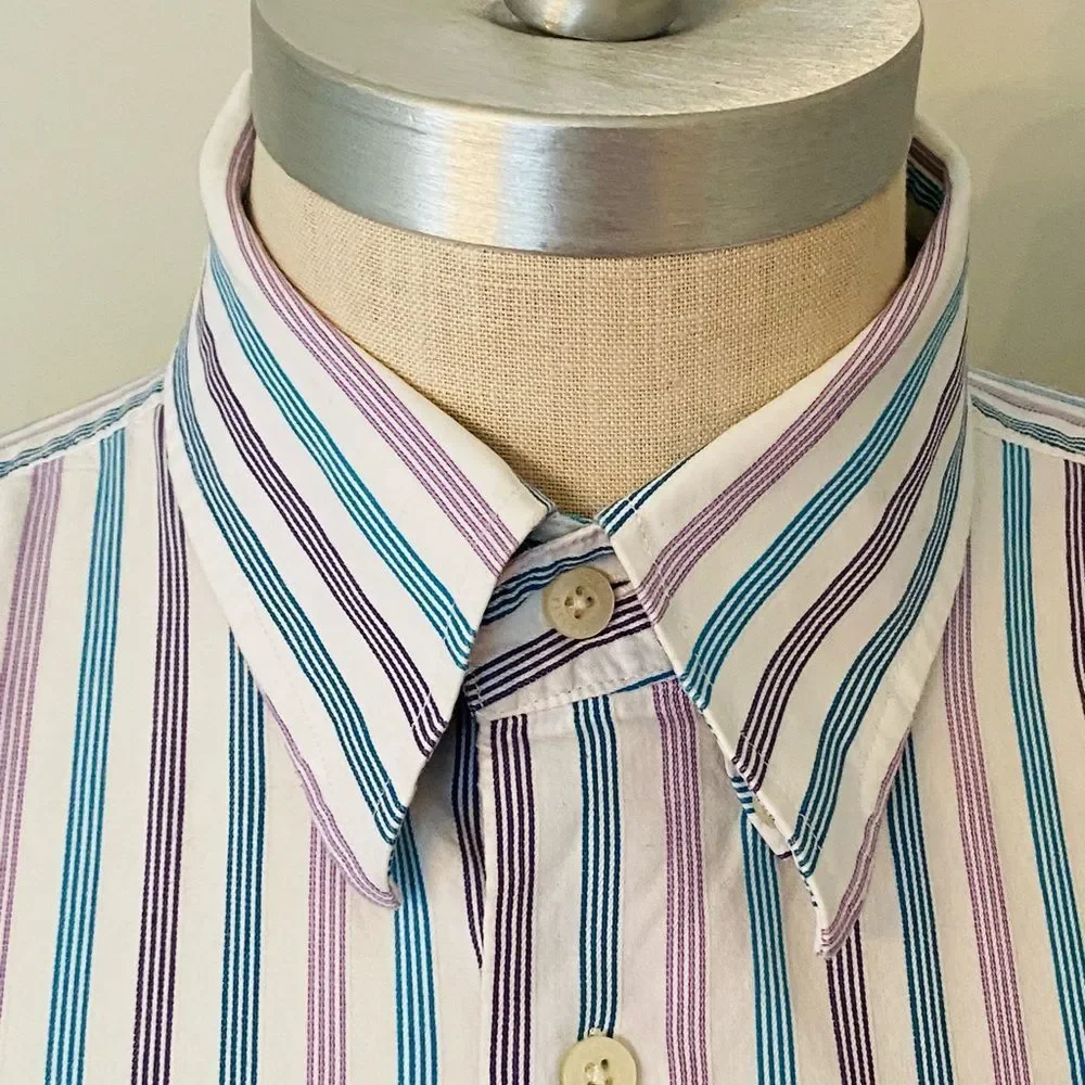 Alan Flusser Dress striped Shirt Button Down - Picture 5 of 14